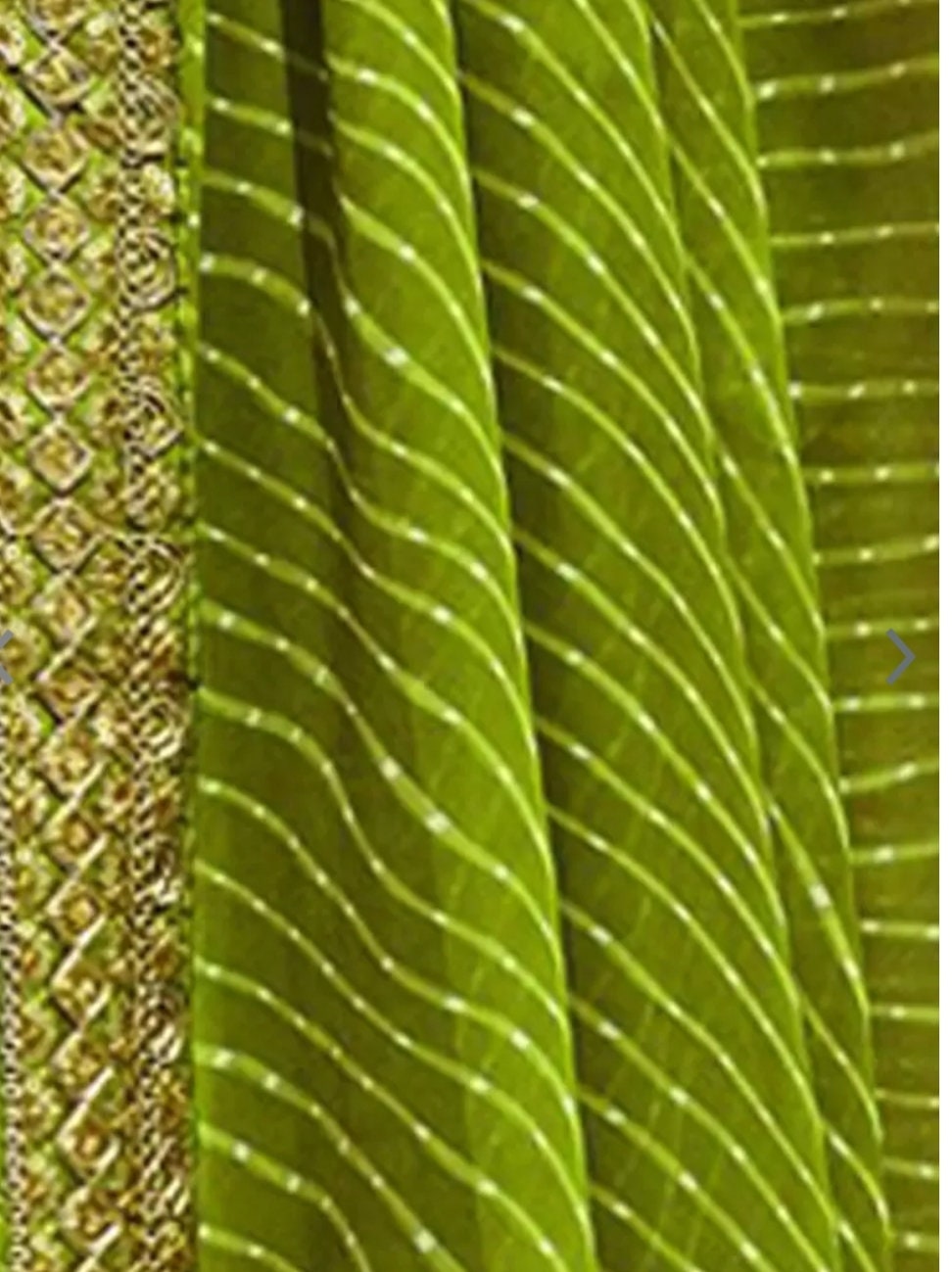 Green & White Leheriya Printed Embroidered Poly Georgette Leheriya Saree, Saree With FREE Petticoat