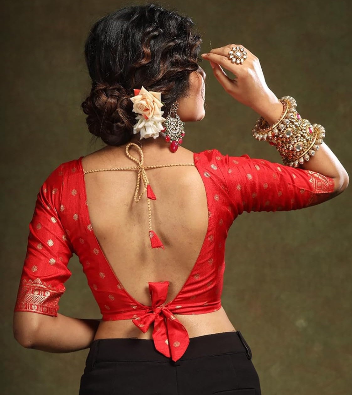 Cream & Red Patola Silk Bridal Saree with Heavy Zari Woven Design, Unstitched Blouse Piece and FREE Petticoat Ideal Wedding Saree for Women