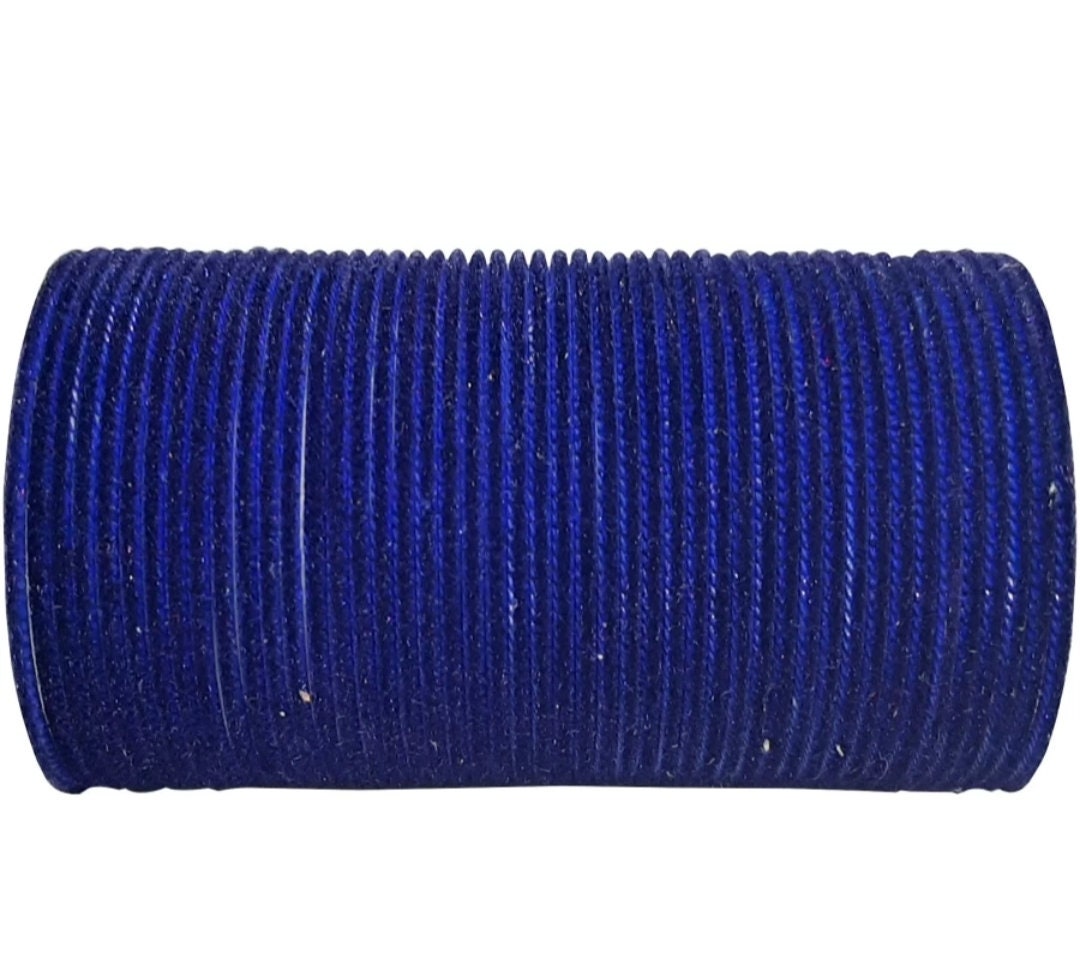 Ethnic Bangles , Metal Velvet Bangles 2 Dozen ( 24 Bangles ) for both the hands Multicolor available