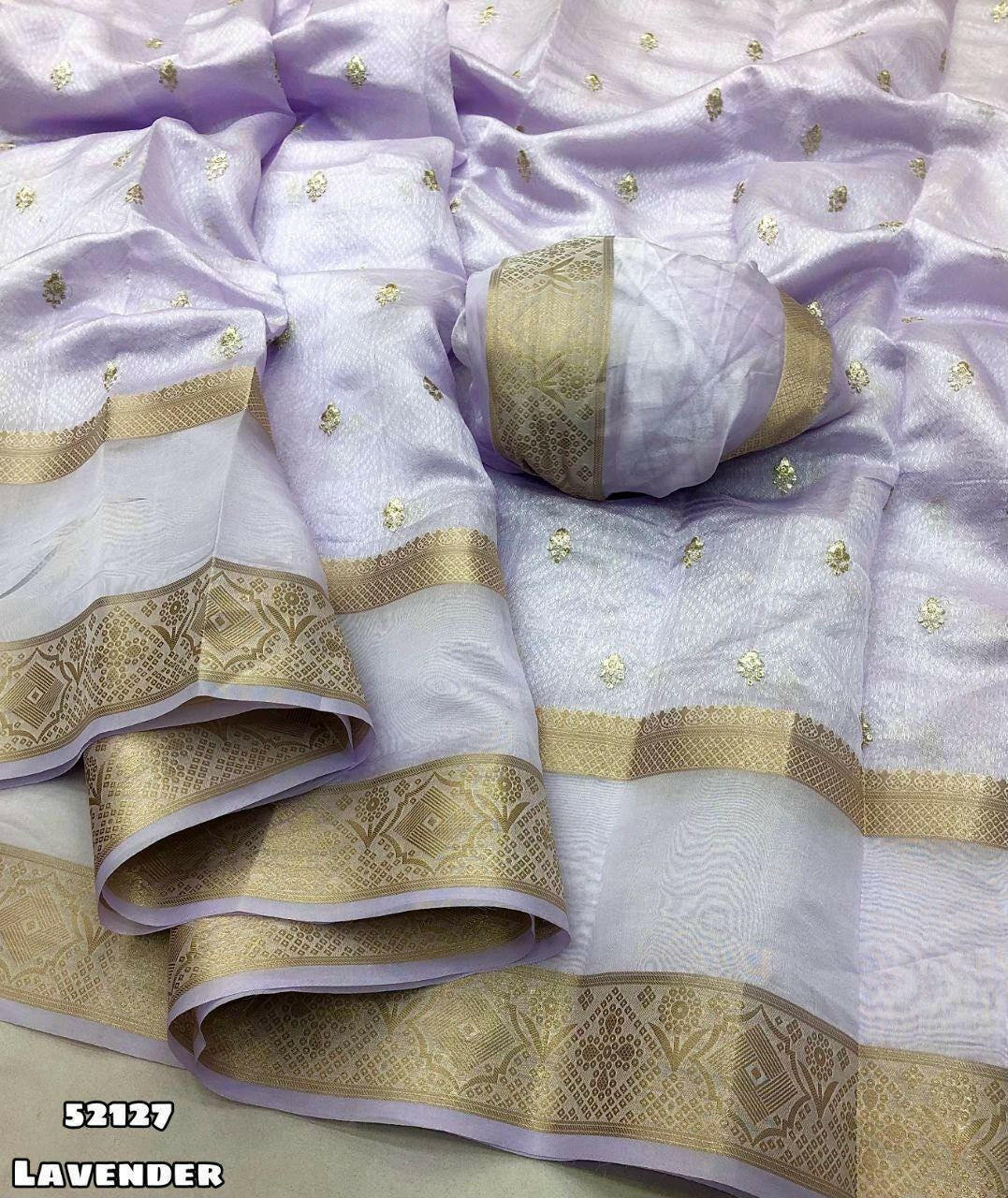 Soft Chanderi Silk Saree with Self Weaving, Gap Border, Embroidery & Sequin Butti Ethnic Wear for Wedding and Parties, Christmas Gift