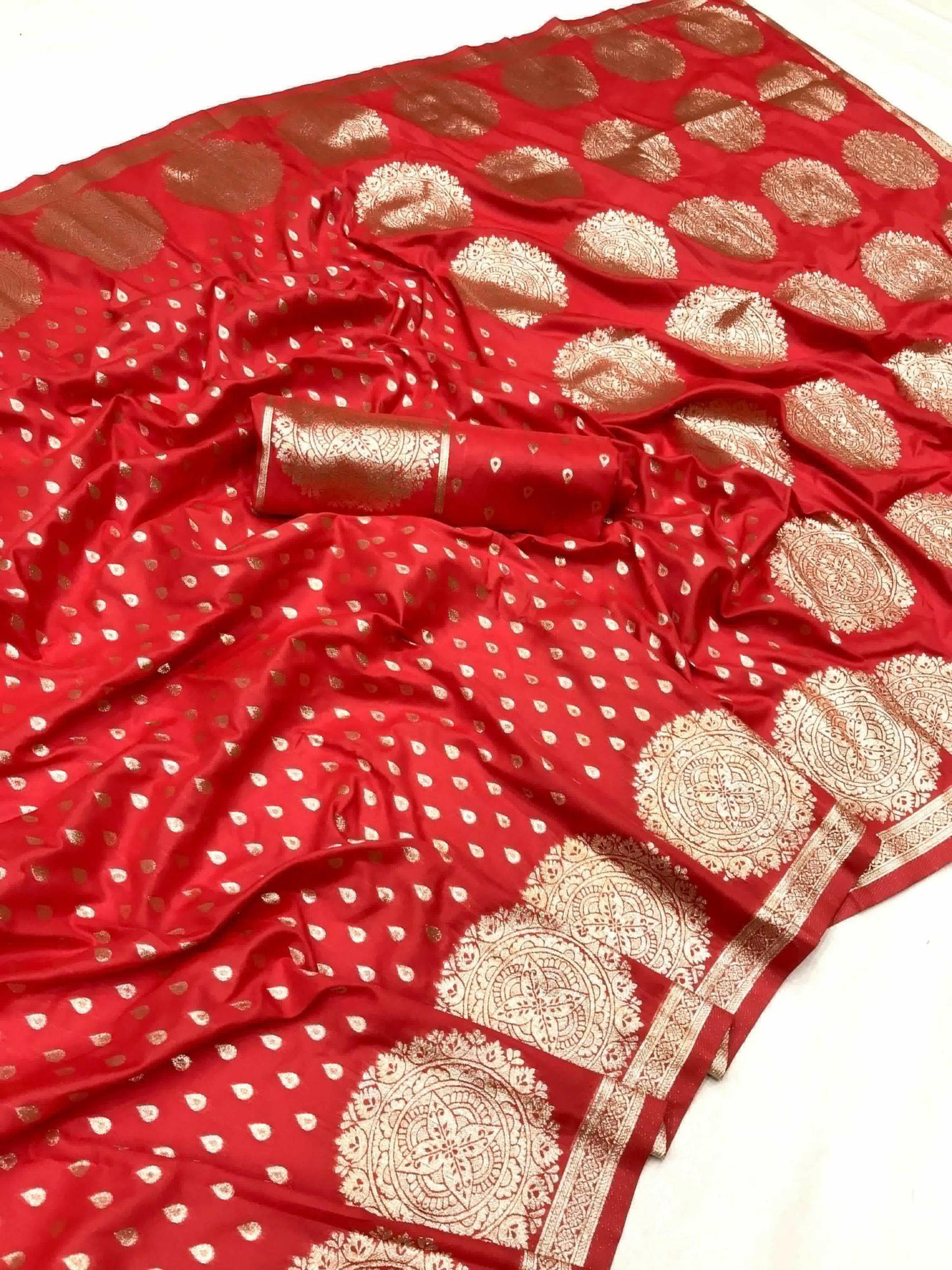 Soft Banarasi Silk Saree with Self Weaving Design & Zari Rich Pallu | Elegant Party Wear Saree with Unique Blouse, Best Gift for Christmas