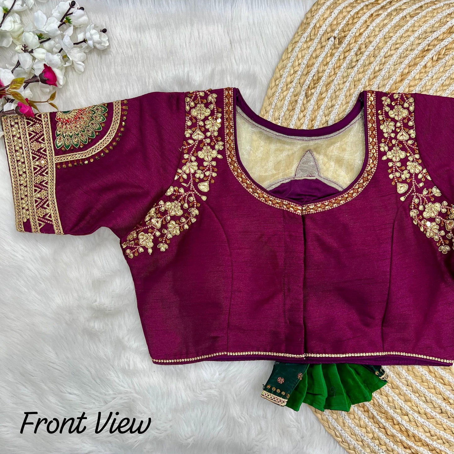 Heavy Embroidery 3D Barbie Work Padded Stitched Blouse Designer Bridal Wedding Blouse Festive Wear Elegant Blouse for Christmas Gift