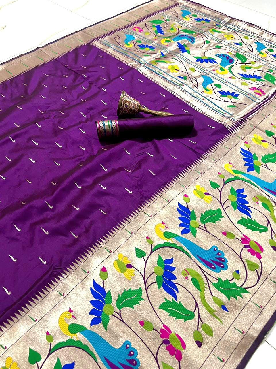 Exquisite Soft Kanchivaram Pethani Silk Saree with Pure Zari Detailing Indian Wear Christmas Gift